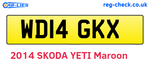 WD14GKX are the vehicle registration plates.