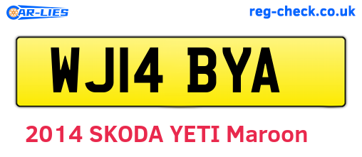 WJ14BYA are the vehicle registration plates.
