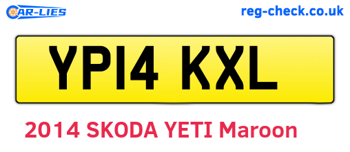 YP14KXL are the vehicle registration plates.