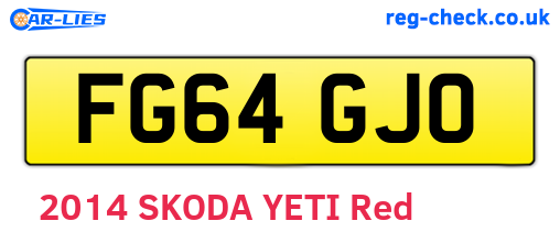 FG64GJO are the vehicle registration plates.