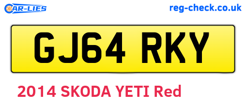 GJ64RKY are the vehicle registration plates.