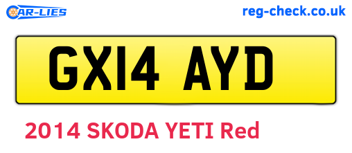 GX14AYD are the vehicle registration plates.