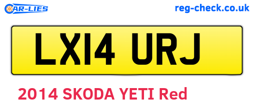 LX14URJ are the vehicle registration plates.