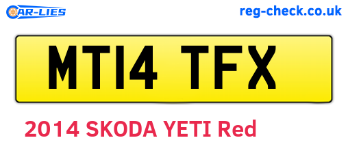 MT14TFX are the vehicle registration plates.