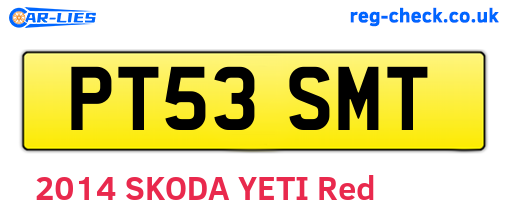 PT53SMT are the vehicle registration plates.