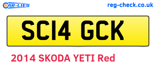 SC14GCK are the vehicle registration plates.