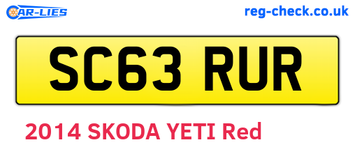 SC63RUR are the vehicle registration plates.