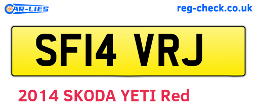 SF14VRJ are the vehicle registration plates.