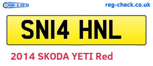 SN14HNL are the vehicle registration plates.