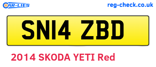 SN14ZBD are the vehicle registration plates.