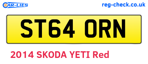 ST64ORN are the vehicle registration plates.