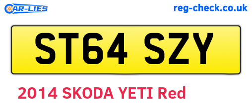 ST64SZY are the vehicle registration plates.