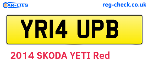 YR14UPB are the vehicle registration plates.