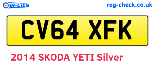 CV64XFK are the vehicle registration plates.
