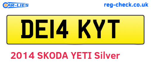 DE14KYT are the vehicle registration plates.