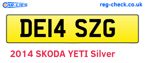 DE14SZG are the vehicle registration plates.