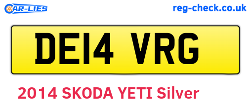DE14VRG are the vehicle registration plates.