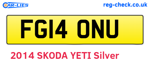 FG14ONU are the vehicle registration plates.