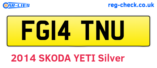 FG14TNU are the vehicle registration plates.