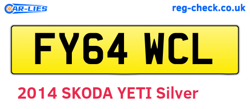 FY64WCL are the vehicle registration plates.