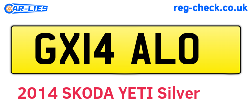 GX14ALO are the vehicle registration plates.