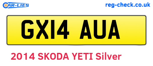 GX14AUA are the vehicle registration plates.