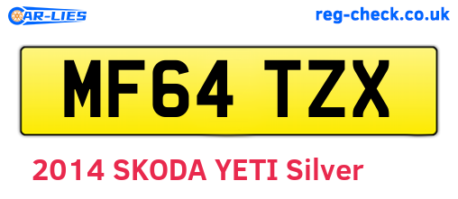 MF64TZX are the vehicle registration plates.