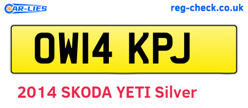 OW14KPJ are the vehicle registration plates.