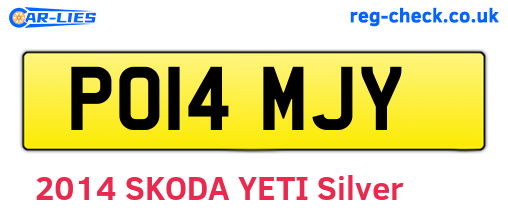 PO14MJY are the vehicle registration plates.