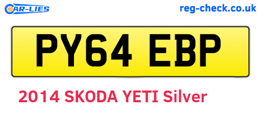 PY64EBP are the vehicle registration plates.