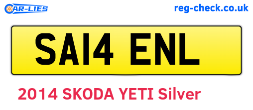SA14ENL are the vehicle registration plates.