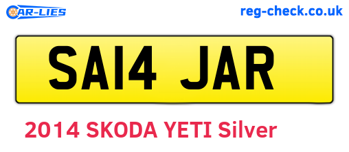 SA14JAR are the vehicle registration plates.