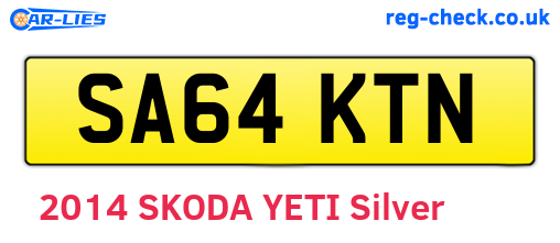 SA64KTN are the vehicle registration plates.
