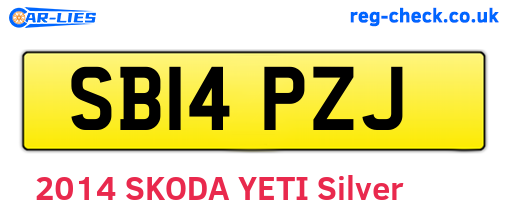 SB14PZJ are the vehicle registration plates.