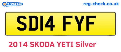 SD14FYF are the vehicle registration plates.