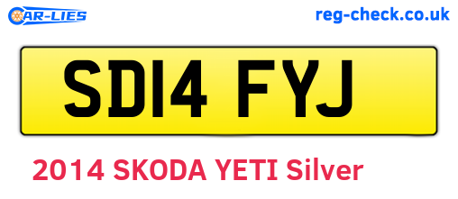 SD14FYJ are the vehicle registration plates.