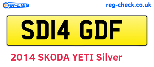 SD14GDF are the vehicle registration plates.