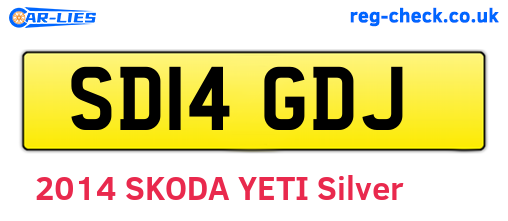 SD14GDJ are the vehicle registration plates.