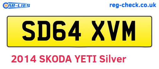 SD64XVM are the vehicle registration plates.