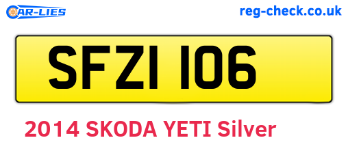 SFZ1106 are the vehicle registration plates.