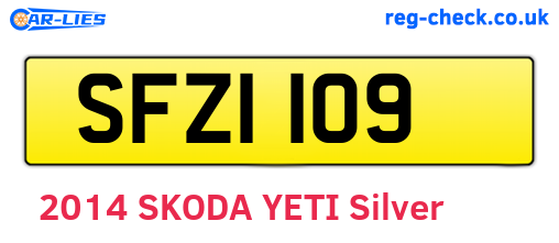 SFZ1109 are the vehicle registration plates.