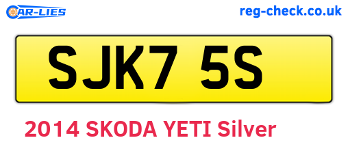 SJK75S are the vehicle registration plates.
