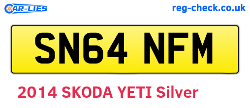 SN64NFM are the vehicle registration plates.