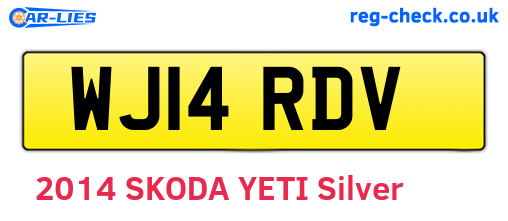 WJ14RDV are the vehicle registration plates.