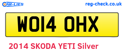 WO14OHX are the vehicle registration plates.