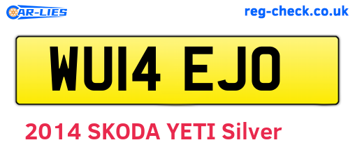 WU14EJO are the vehicle registration plates.