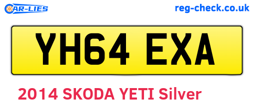 YH64EXA are the vehicle registration plates.