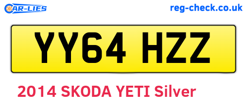 YY64HZZ are the vehicle registration plates.