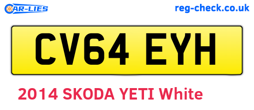 CV64EYH are the vehicle registration plates.