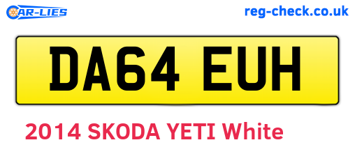 DA64EUH are the vehicle registration plates.